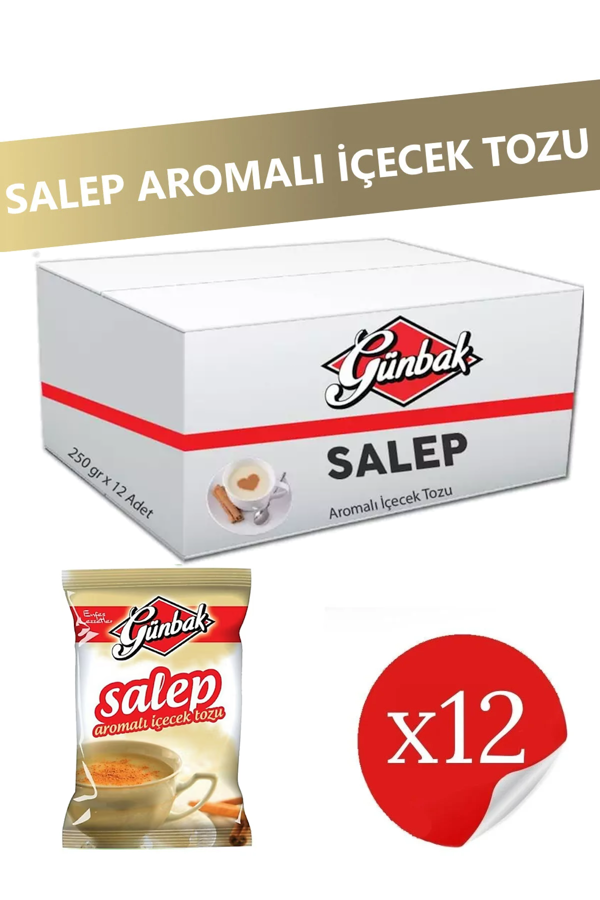 Günbak Salep Aromalı İçecek Tozu 250 gr x 12 Adet - Image 1