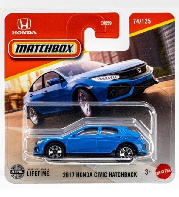  Matchbox - 2017 Honda Civic Hatchback - Mavi (1/64) 2025 Case - Image 1
