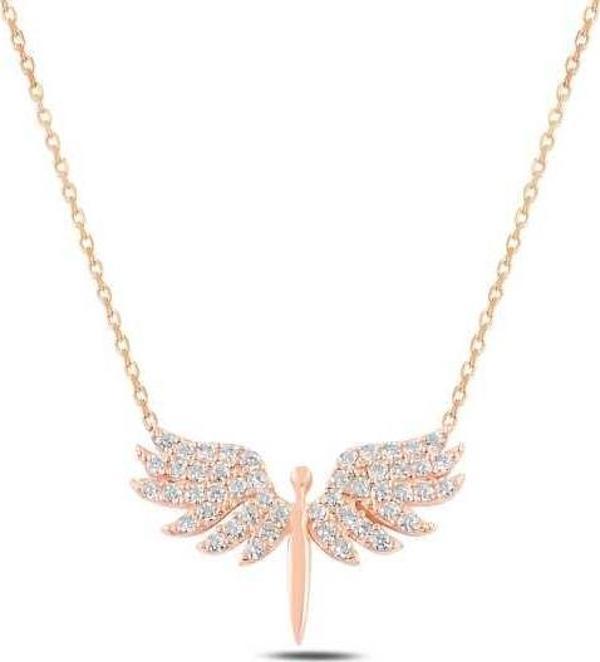 925 Ayar Gümüş Rose Mikail Meleği Kadın Gümüş Kolye - Image 1