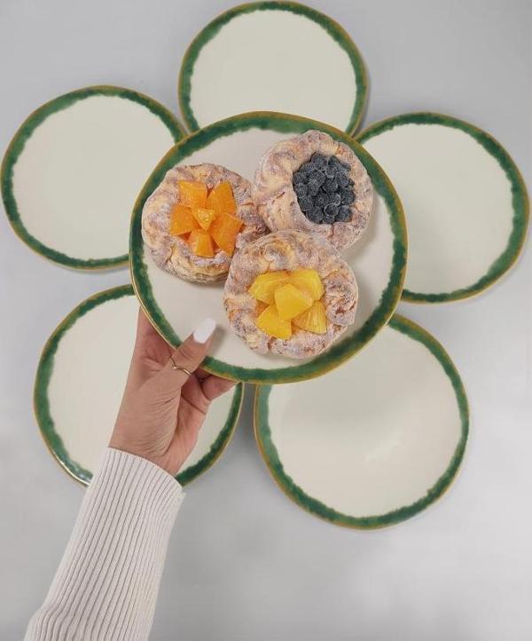 Digithome Line 6’lı Porselen Pasta Tabağı 21 Cm Yeşil – TL4017357 C320.003 - Image 1