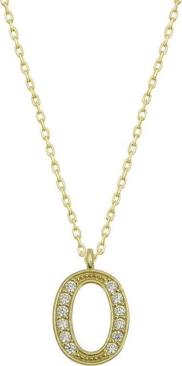 925 Ayar Gümüş O Harfi Kadın Gümüş Kolye - Image 1