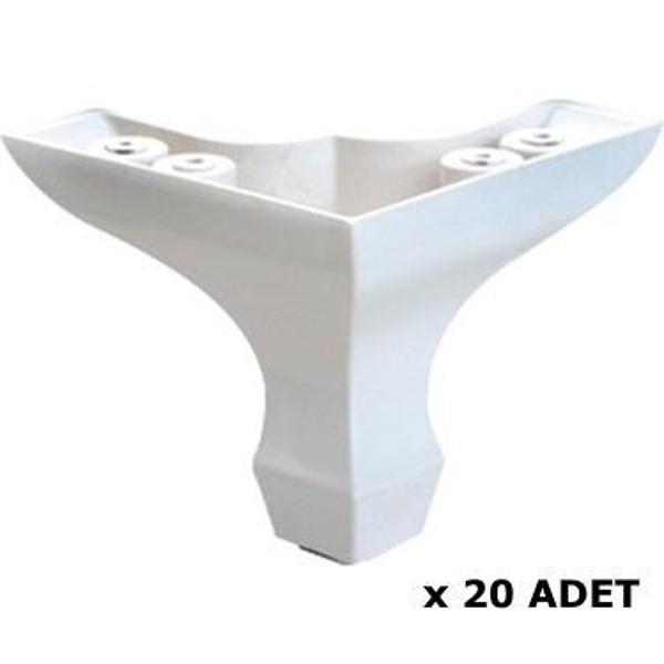 Kenzlife mobilya dolap kanepe ayağı aslan ayak beyaz plastik 20 adet - Image 1