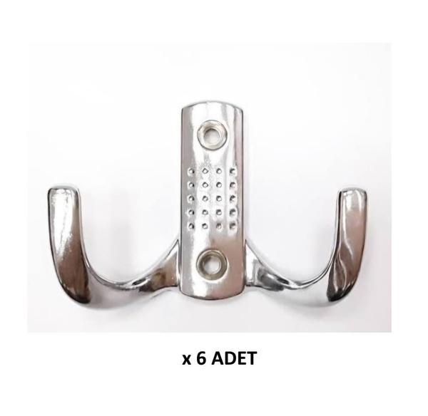 Kenzlife elbise banyo askılığı krom metal  askı askılık 6 adet - Image 1