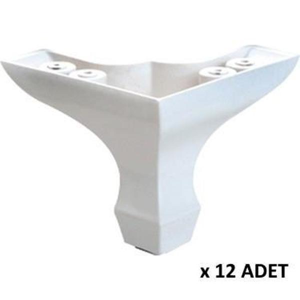 Kenzlife mobilya dolap kanepe ayağı aslan ayak beyaz plastik 12 adet - Image 1