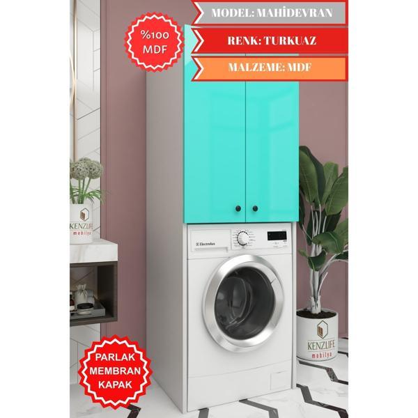 Kenzlife membran çamaşır-kurutma-bulaşık makinesi dolabı mahidevran trkbyz düz 180*70*60 mebran kapak mdf gövde - Image 1