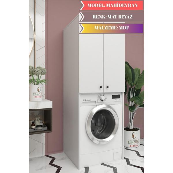 Kenzlife çamaşır-kurutma-bulaşık makinesi dolabı mahidevranmdf byz 180*70*60 suntalam banyo % 100 full MDF - Image 1