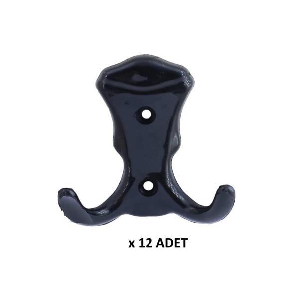 Kenzlife elbise banyo askılığı siyah plastik askı askılık 12 adet - Image 1