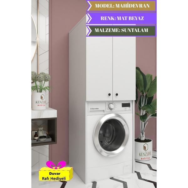 Kenzlife çamaşır-kurutma-bulaşık makinesi dolabı mahidevran byz 180*70*60 suntalam banyo + tekli duvar rafı hediyeli - Image 1