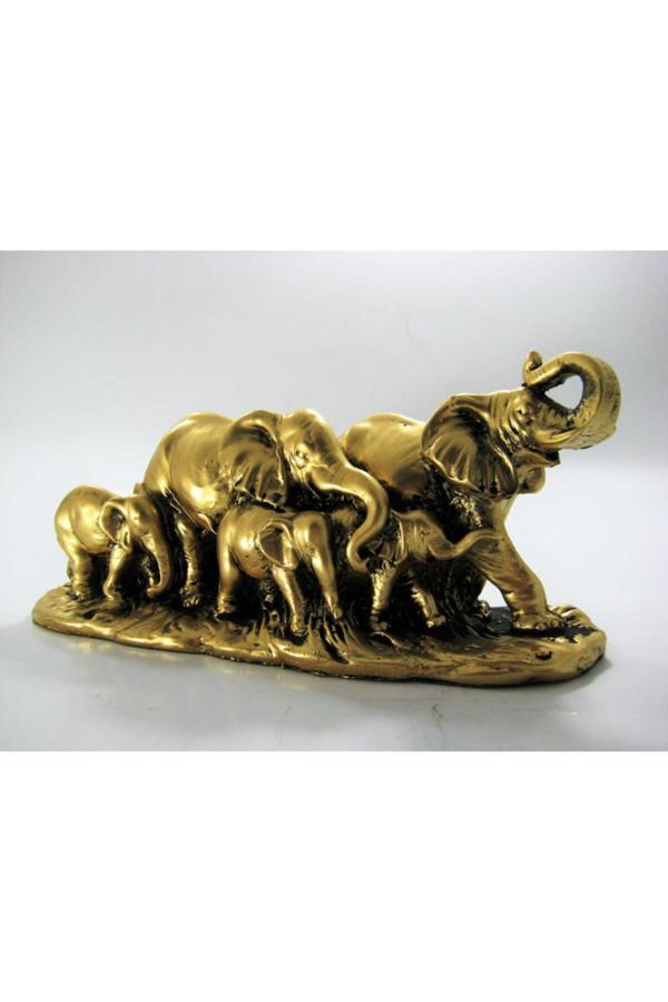 Hediye Seviyorum Fil Ailesi Biblo Altın - Image 1