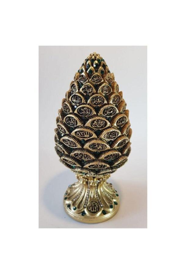 Hediye Seviyorum Kozalak Biblo Altın Yeşil - Image 1