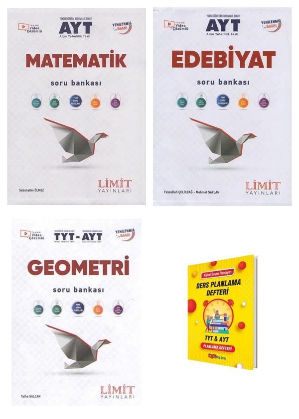 Limit AYT Matematik Edebiyat ve Geometri Soru Bankası 3lü Set + Planlama Defteri - Limit Yayınları - Image 1
