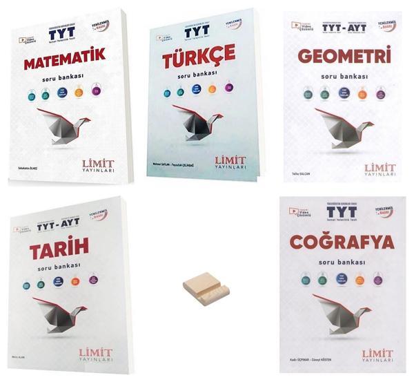 Limit TYT Matematik Türkçe Geometri Tarih ve Coğrafya Soru Bankası 5li Set + Telefon Standı - Limit Yayınları - Image 1