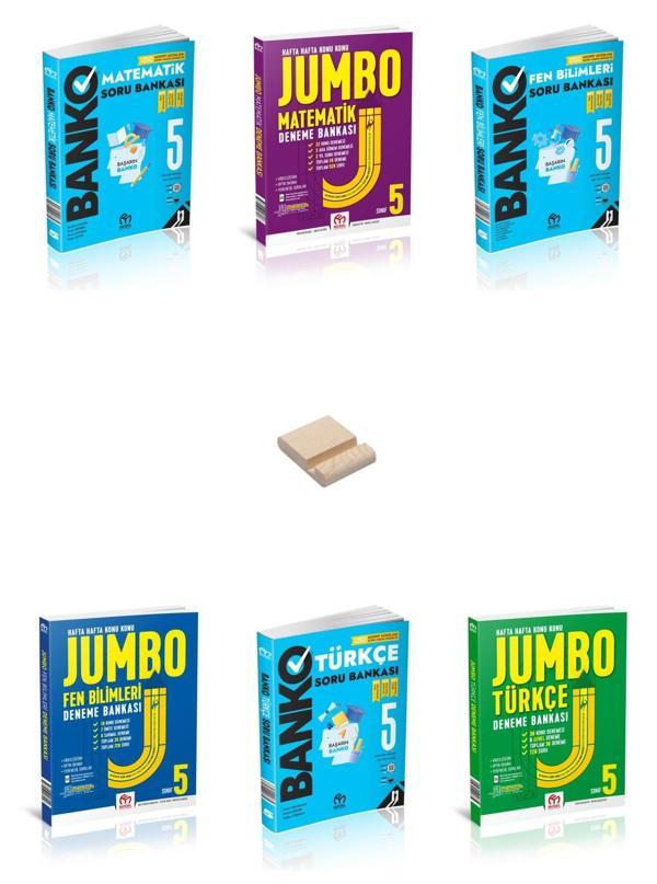 Model Eğitim 5. Sınıf BANKO-JUMBO Matematik Fen Türkçe Soru ve Deneme Bankası 6lı Set + Telefon Standı - Model Eğitim Yayınları - Image 1