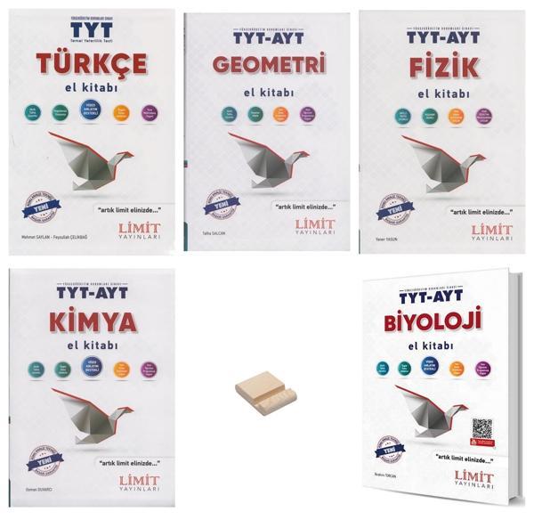 Limit TYT AYT Türkçe Geometri Fizik Kimya ve Biyoloji El Kitabı 5li Set + Telefon Standı - Limit Yayınları - Image 1