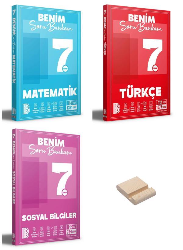 Benim Hocam 7. Sınıf Matematik Türkçe ve Sosyal Bilgiler Soru Bankası 3lü Set + Telefon Standı - Benim Hocam Yayınları - Image 1