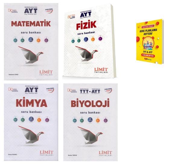 Limit AYT Matematik Fizik Kimya ve Biyoloji Soru Bankası  4lü Set + Planlama Defteri  - Limit Yayınları - Image 1