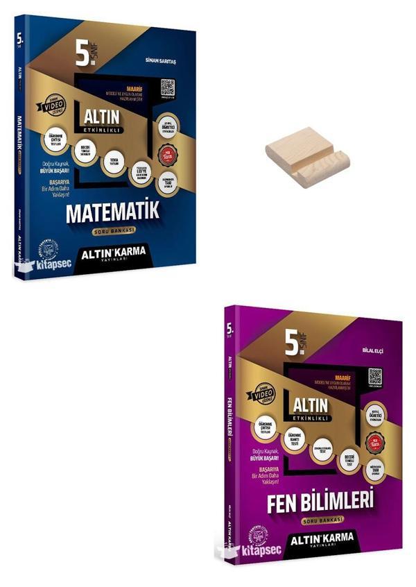 Altın Karma 5. Sınıf Matematik ve Fen Bilimleri Etkinlikli Soru Bankası + Telefon Standı - Altın Karma Yayınları - Image 1