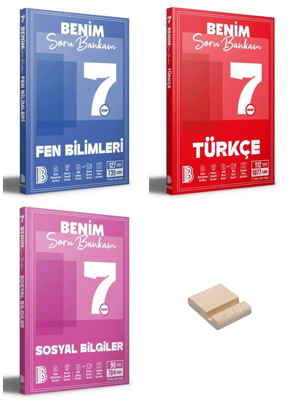 Benim Hocam 7. Sınıf Fen Bilimleri Türkçe ve Sosyal Bilgisi Soru Bankası 3lü Set + Telefon Standı - Benim Hocam Yayınları - Image 1