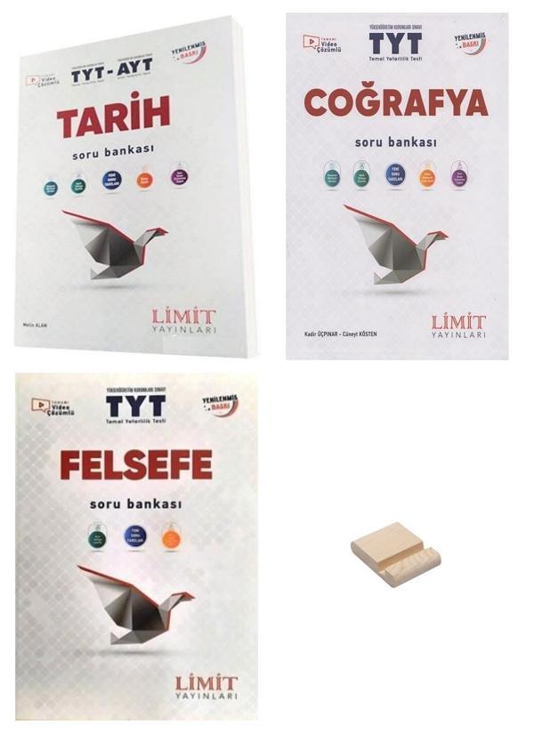 Limit TYT Tarih Coğrafya ve Felsefe Soru Bankası 3lü Set + Telefon Standı - Limit Yayınları - Image 1