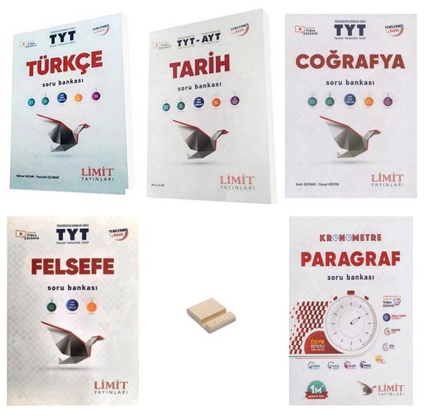Limit TYT Türkçe Tarih Coğrafya Felsefe ve Paragraf Soru Bankası 5li Set + Telefon Standı - Limit Yayınları - Image 1