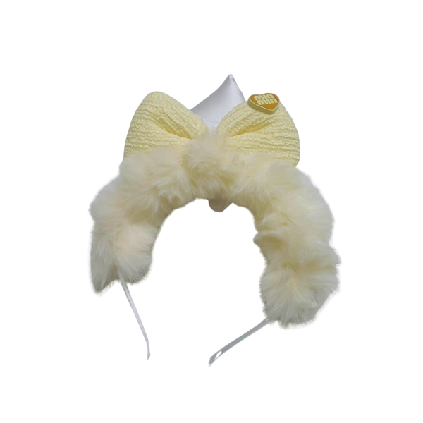 Biem Peluş Fiyonklu Taç Ekru - Image 1