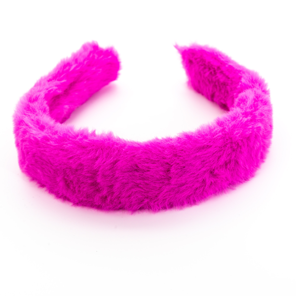 Biem Düz Peluş Taç Fuşya - Image 1