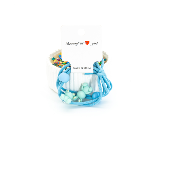 Biem Renkli Tavşanlı Lastik Toka Mavi - Image 1