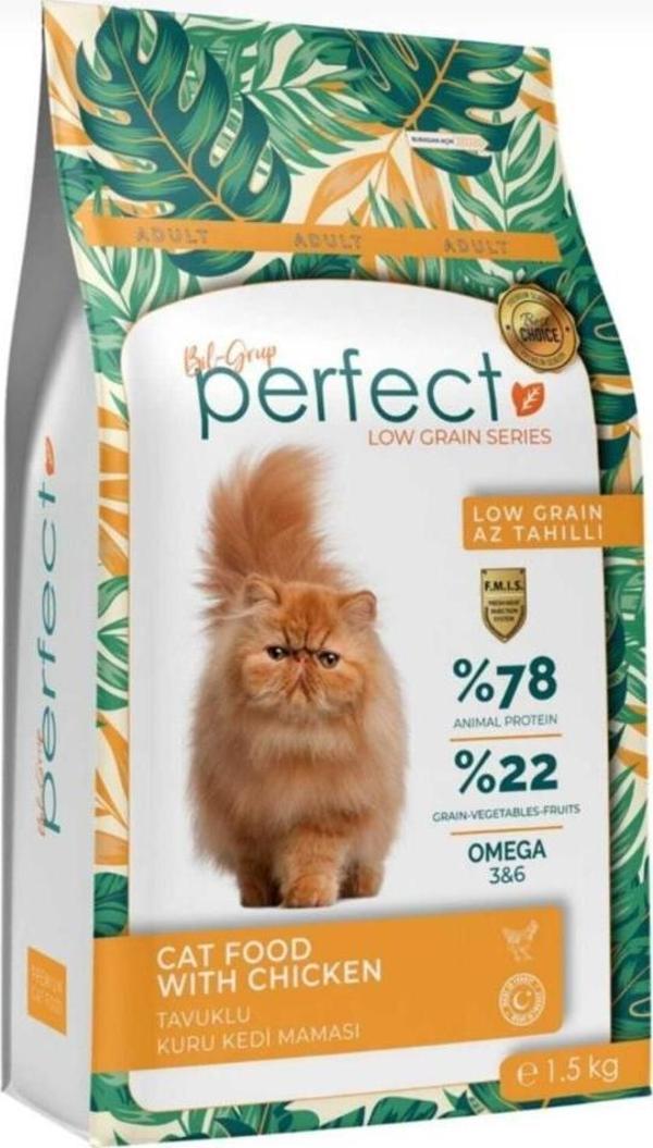 Perfect Az Tahıllı Yetişkin Tavuklu Kedi Maması 1.5 kg - Image 1