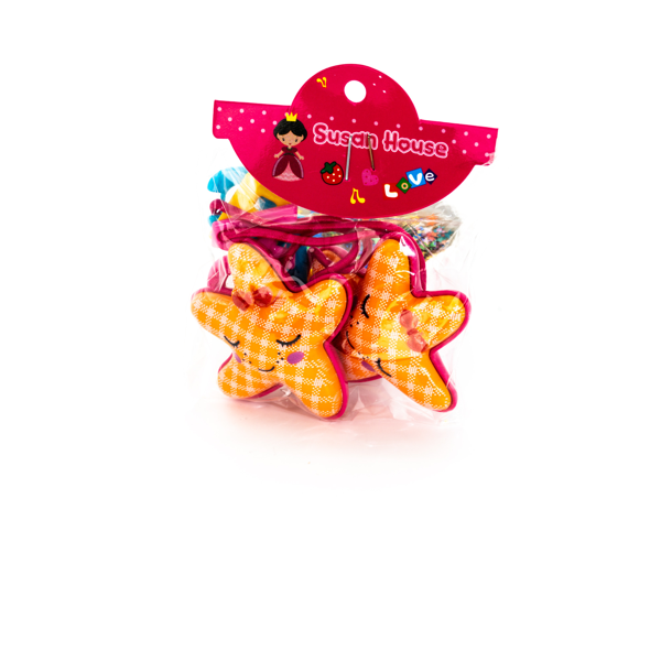 Biem Yıldız Lastik Toka Turuncu Pembe - Image 1