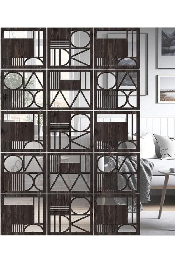 Wooddoom Lazer Kesim Sarkıt Paravan, Ahşap Seperatör, Panel Levha Seti Dekorasyon Ahşap Oda Bölücü Şekil - Image 1