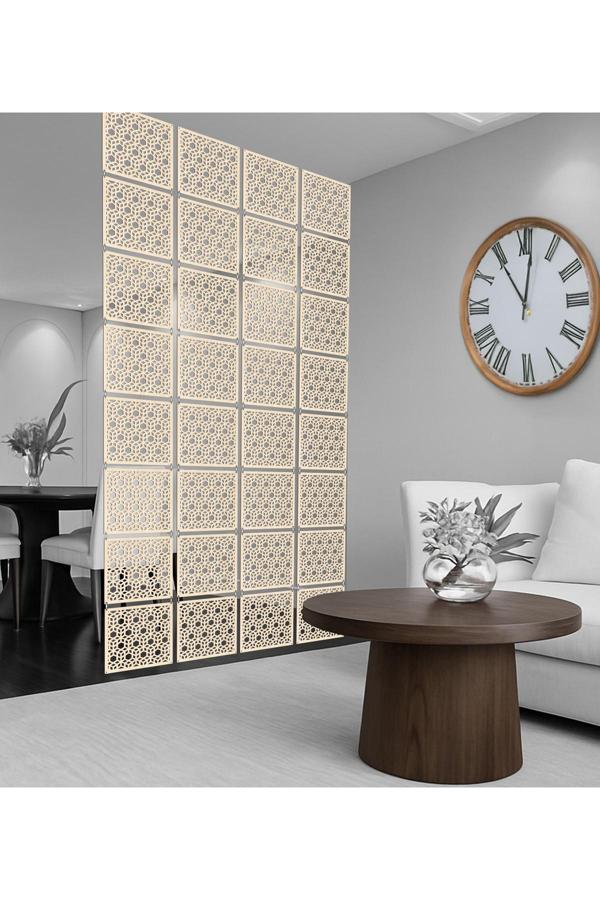Wooddoom 3D Küpler Lazer Kesim Paravan, Ahşap Seperatör, Panel Levha Seti Dekorasyon Ahşap Oda Bölücü Desen - Image 1