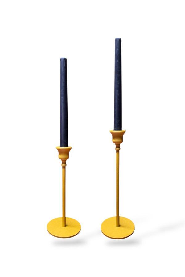 Mumsema Hediyelik Dekoratif 2'Li Altın Kupa Şamdan & Mumluk Set - Image 1