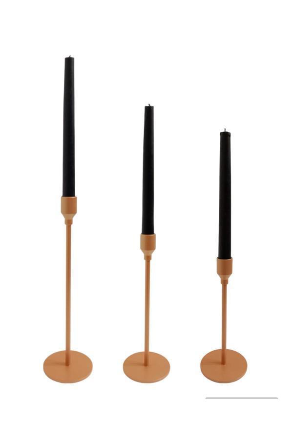 Mumsema Hediyelik Dekoratif 3'Li Bakır Lale Şamdan & Mumluk Set - Image 1