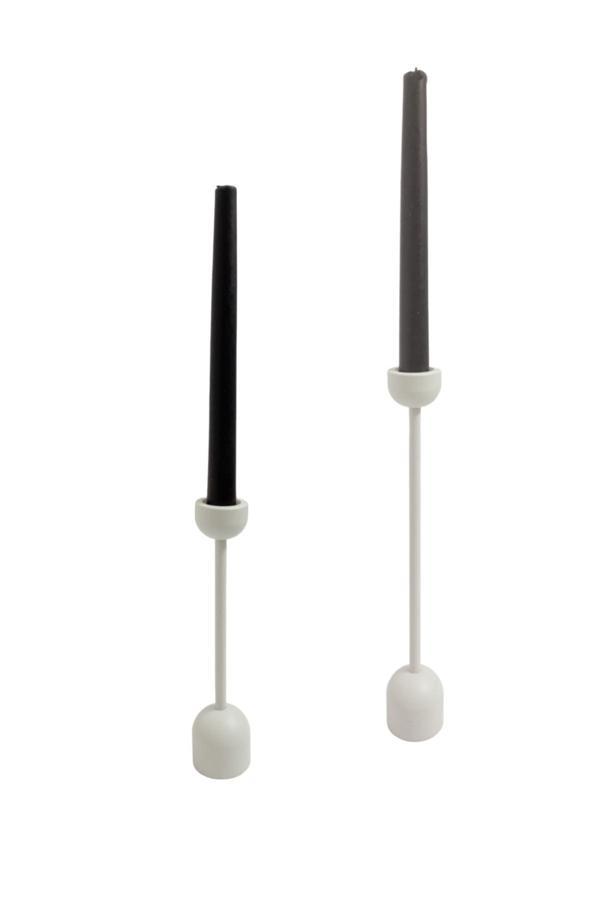 Mumsema Hediyelik Dekoratif 2'Li Beyaz Kule Şamdan & Mumluk - Image 1