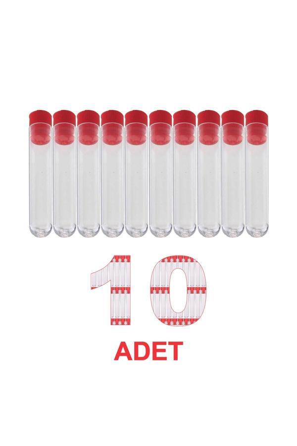 Atel-San Deney Tüpü 12X75 Mm / Plastik - Dibi Yuvarlak Kapaklı X 10 Adet - Image 1