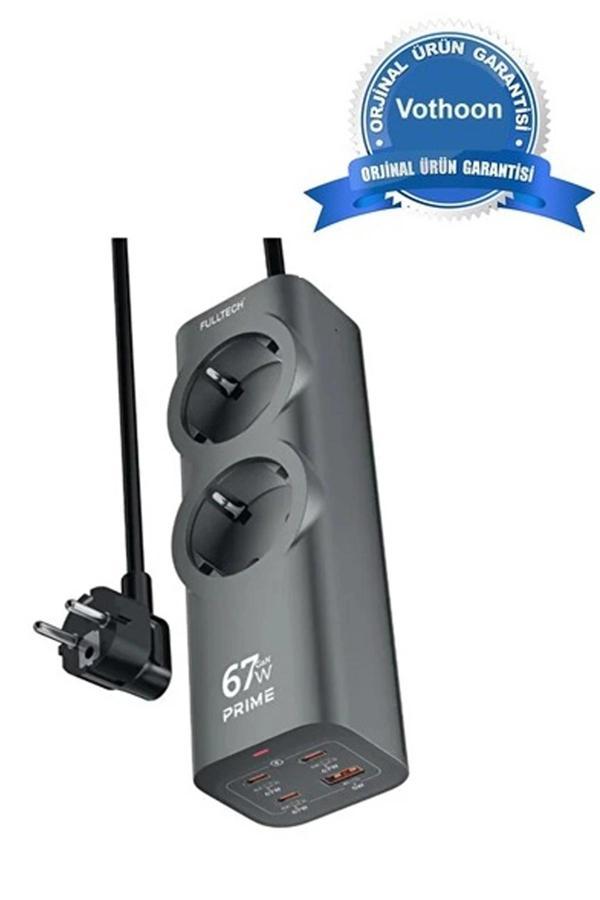 67W Hızlı Şarjlı Akıllı Çoklu Priz – 2000W Güç, 2 USB-C + 2 USB-A Çıkışlı, Telefon & Laptop Uyumlu - Image 1