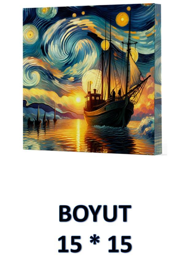Dokuz Yayınları Vivago Art Van Gogh Gemi Çizgisiz Defter 15 X 15 Cm Bez Çanta Hediyeli Kod 2 - Dokuz Yayınları - Image 1