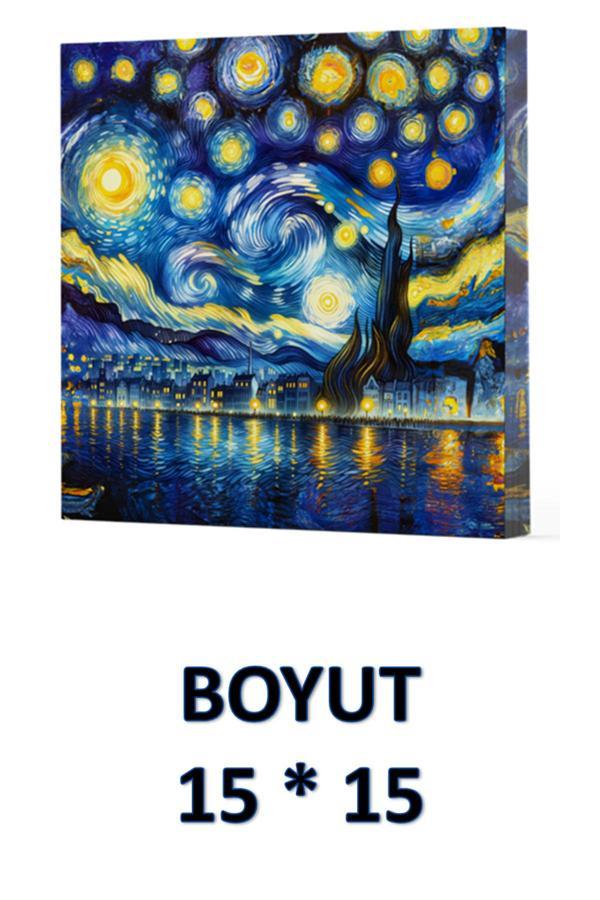 Dokuz Yayınları Vivago Art Van Gogh Yıldızlı Gece Çizgisiz Defter 15 X 15 Cm Bez Çanta Hediyeli Kod 7 - Dokuz Yayınları - Image 1