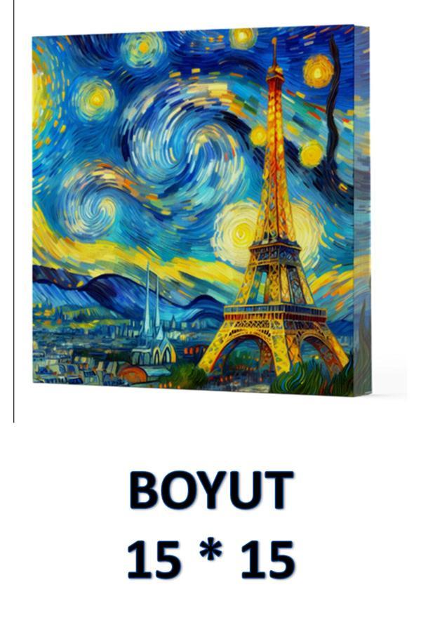 Dokuz Yayınları Vivago Art Van Gogh Eyfel Kulesi Çizgisiz Defter 15 X 15 Cm Bez Çanta Hediyeli Kod 9 - Dokuz Yayınları - Image 1