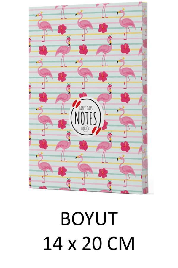 Dokuz Yayınları Vivago Art Flamingo 2 - Çizgili Defter 14 X 20 Cm Bez Çanta Hediyeli Kod 2 - Dokuz Yayınları - Image 1