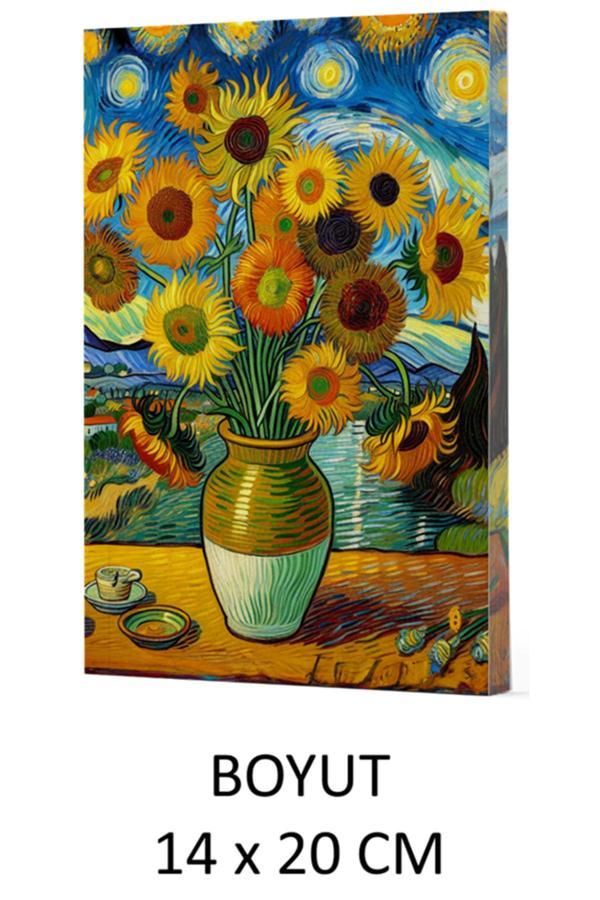 Dokuz Yayınları Vivago Art Van Gogh Ayçiçekleri Çizgili Defter 14 X 20 Cm Bez Çanta Hediyeli Kod 10 - Dokuz Yayınları - Image 1