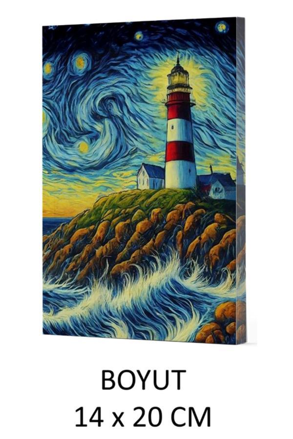 Dokuz Yayınları Vivago Art Van Gogh Deniz Feneri Çizgili Defter 14 X 20 Cm Bez Çanta Hediyeli Kod 8 - Dokuz Yayınları - Image 1