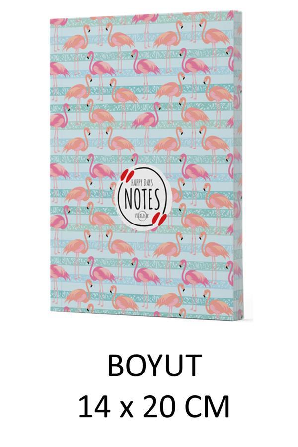 Dokuz Yayınları Vivago Art Flamingo 1 - Çizgili Defter 14 X 20 Cm Bez Çanta Hediyeli Kod 1 - Dokuz Yayınları - Image 1