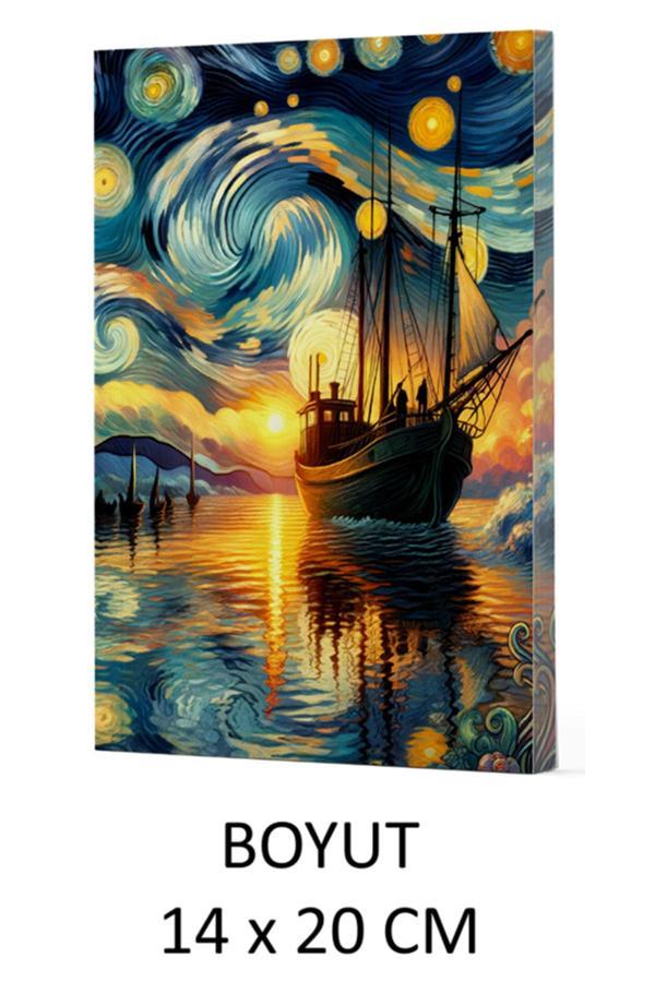 Dokuz Yayınları Vivago Art Van Gogh Gemi Çizgili Defter 14 X 20 Cm Bez Çanta Hediyeli Kod 2 - Dokuz Yayınları - Image 1