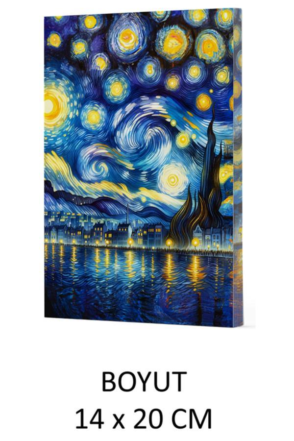 Dokuz Yayınları Vivago Art Van Gogh Yıldızlı Gece Çizgili Defter 14 X 20 Cm Bez Çanta Hediyeli Kod 7 - Dokuz Yayınları - Image 1