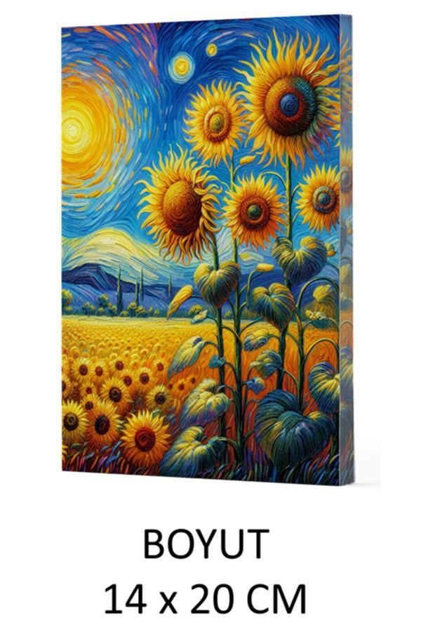 Dokuz Yayınları Vivago Art Van Gogh Ayçiçekleri Çizgili Defter 14 X 20 Cm Bez Çanta Hediyeli Kod 4 - Dokuz Yayınları - Image 1