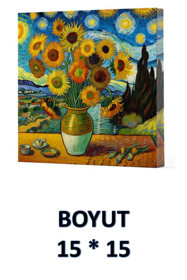 Dokuz Yayınları Vivago Art Van Gogh Ayçiçekleri Çizgisiz Defter 15 X 15 Cm Bez Çanta Hediyeli Kod 10 - Dokuz Yayınları - Image 1