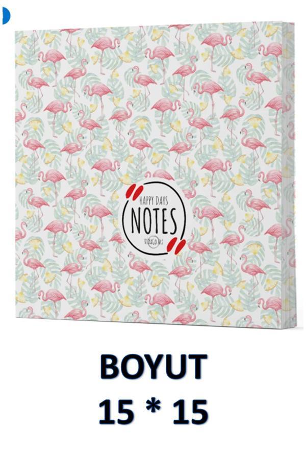 Dokuz Yayınları Vivago Art Flamingo Çizgisiz Defter 15 X 15 Cm Bez Çanta Hediyeli Kod 3 - Dokuz Yayınları - Image 1