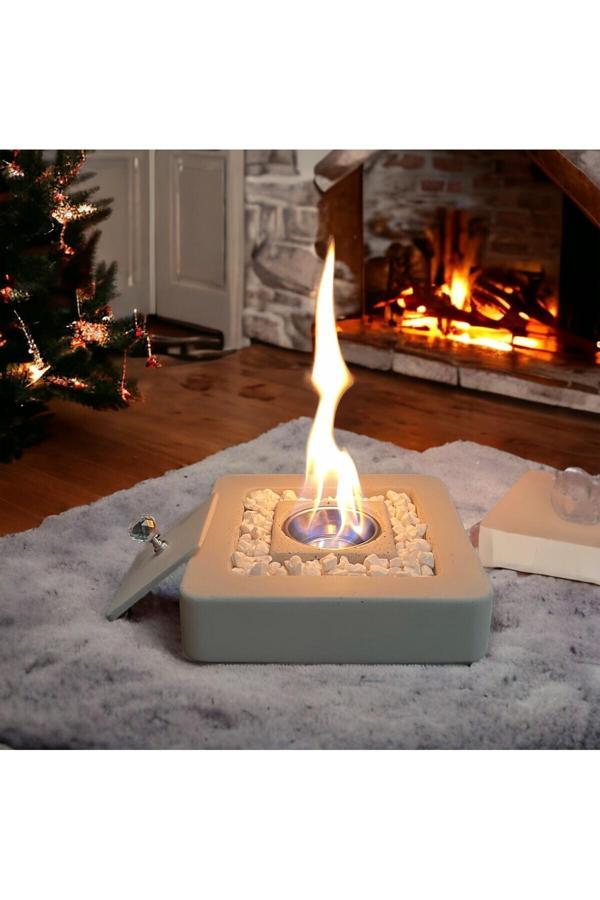 Bi Ondan Bi Bundan 500 Ml Yakıt Dekoratif Masa Üstü Beton Ateş Çukuru Bacasız Şömine - Image 1