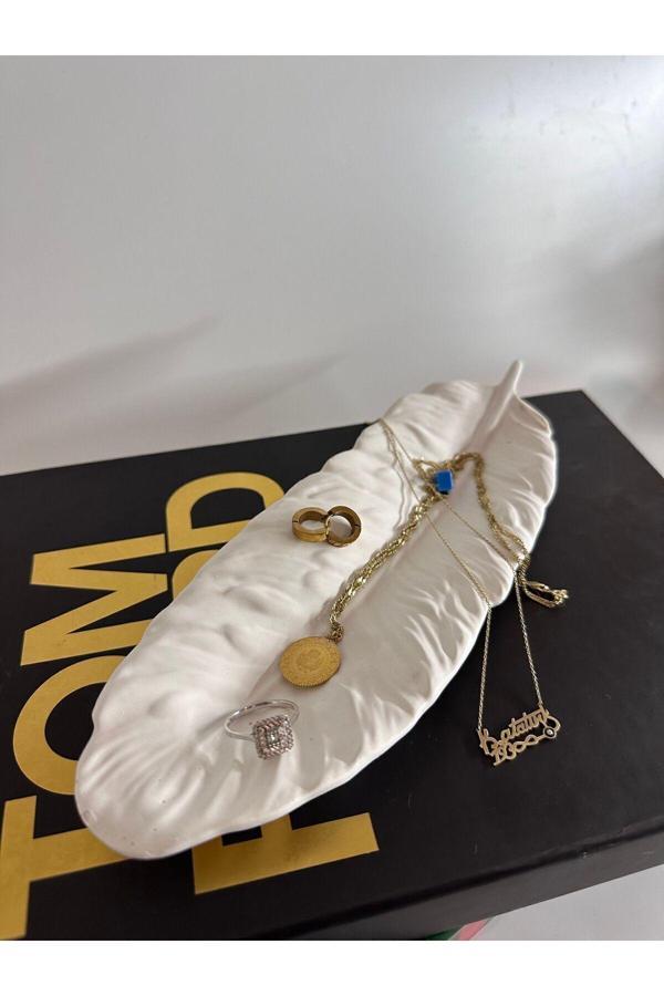 Dekoranla El Yapımı Beton Takı Tepsisi, Modern Ve Şık Dekoratif Düzenleyici - Image 1